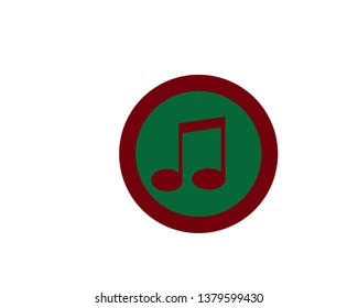 Musical note icon, modern minimal flat design style, vector illustration - Vector
