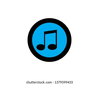 Musical note icon, modern minimal flat design style, vector illustration - Vector
