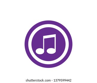 Musical note icon, modern minimal flat design style, vector illustration - Vector

