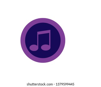 Musical note icon, modern minimal flat design style, vector illustration - Vector
