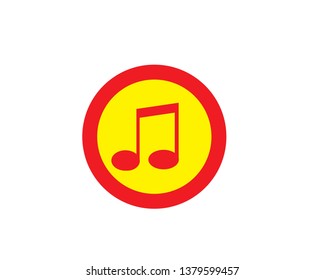 Musical note icon, modern minimal flat design style, vector illustration - Vector
