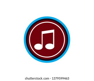 Musical note icon, modern minimal flat design style, vector illustration - Vector
