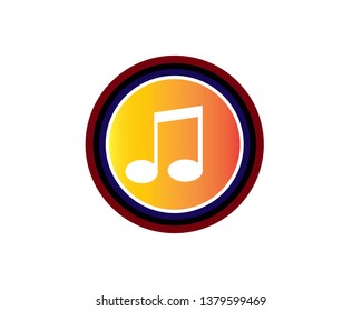 Musical note icon, modern minimal flat design style, vector illustration - Vector

