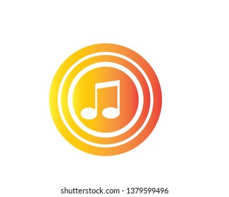 Musical note icon, modern minimal flat design style, vector illustration - Vector

