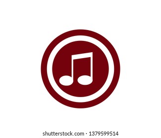 Musical note icon, modern minimal flat design style, vector illustration - Vector
