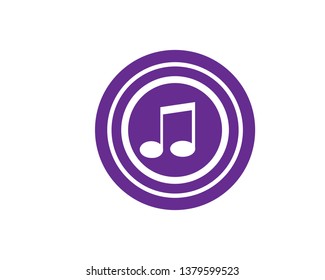 Musical note icon, modern minimal flat design style, vector illustration - Vector
