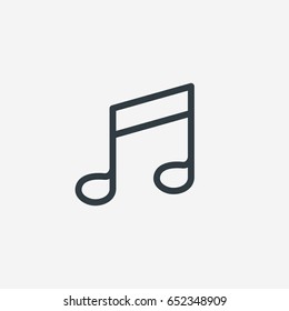 Musical note icon, modern minimal flat design style, vector illustration