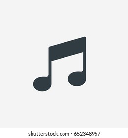 Musical note icon, modern minimal flat design style, vector illustration