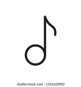 Musical note icon, music icon. Outline bold, thick line style, 4px strokes rounder edges. Vector illustration