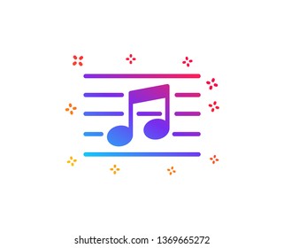 Musical note icon. Music sign. Dynamic shapes. Gradient design musical note icon. Classic style. Vector