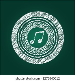 musical note icon on chalkboard