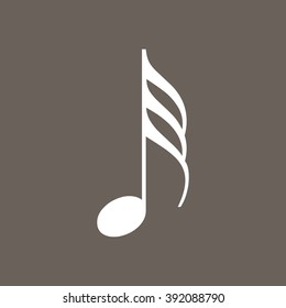 musical note Icon on Dark Gray Color. Eps-10.