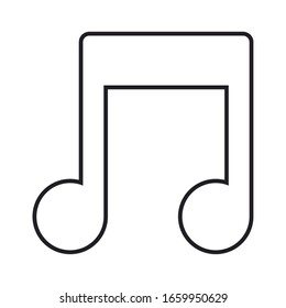 musical note icon over white background, vector illustration
