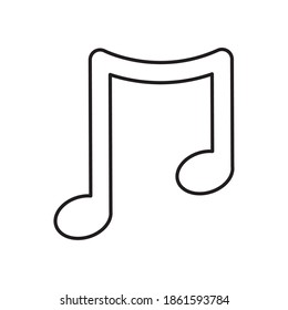 musikalische Note auf weißem Hintergrund, Linienstil, Vektorgrafik