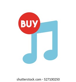 musical note icon over white background. music online concept. colorful design. vector illustration
