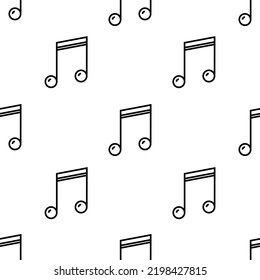 musikalisches Notensymbolmuster. Nahtlose musikalische Note auf weißem Hintergrund.