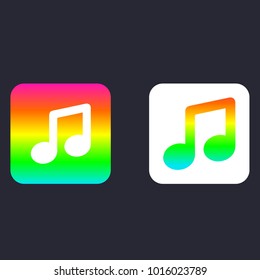 musical note icon in a rainbow gradient vector design