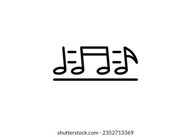 Musical Note Icon. Icon related to multimedia and entertainment. suitable for web site design, app, user interfaces. line icon style. Simple vector design editable