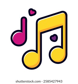 A musical note icon related to rock and roll theme