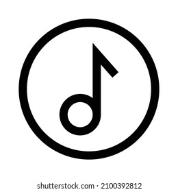 Musikalische Note Symbol in einem runden Kreis. Vektorgrafik.