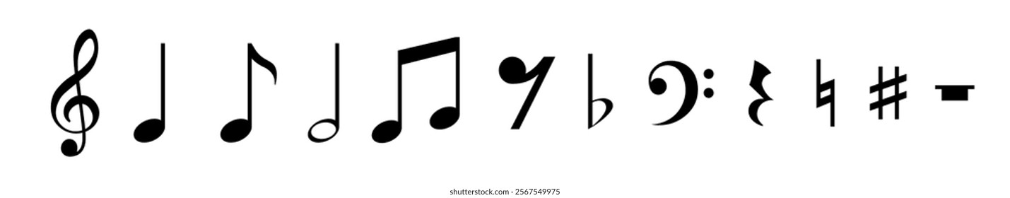 Musical note icon set. Note icons	