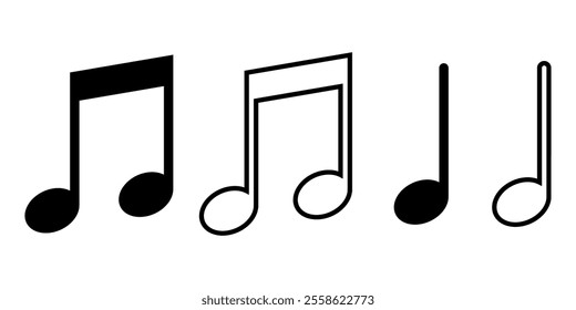 Musical note icon set. Vector illustration.