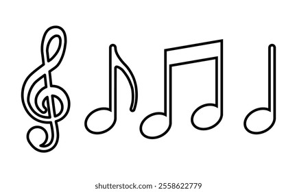 Musical note icon set. Vector illustration.