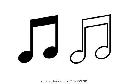 Musical note icon set. Vector illustration.