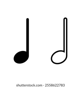 Musical note icon set. Vector illustration.