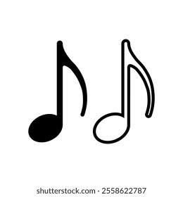 Musical note icon set. Vector illustration.