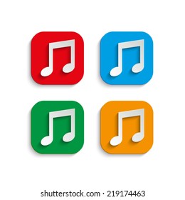 Musical note icon with shadow