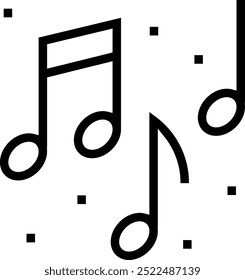 musical note icon. Thin linear style design isolated on white background
