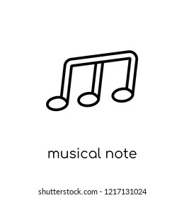 musical note icon. Trendy modern flat linear vector musical note icon on white background from thin line collection, outline vector illustration
