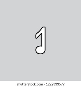 Musical note icon vector.