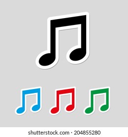 Musical note icon - vector