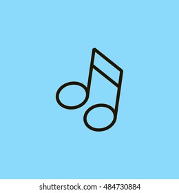 Musical note icon vector, clip art. Also useful as logo, web UI element, symbol, graphic image, sign, silhouette and illustration.