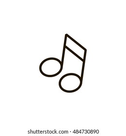 Musical note icon vector, clip art. Also useful as logo, web UI element, symbol, graphic image, sign, silhouette and illustration.