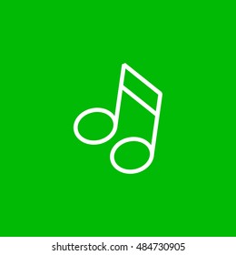 Musical note icon vector, clip art. Also useful as logo, web UI element, symbol, graphic image, sign, silhouette and illustration.