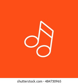 Musical note icon vector, clip art. Also useful as logo, web UI element, symbol, graphic image, sign, silhouette and illustration.