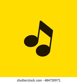Musical note icon vector, clip art. Also useful as logo, web UI element, symbol, graphic image, sign, silhouette and illustration.