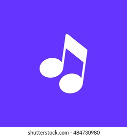 Musical note icon vector, clip art. Also useful as logo, web UI element, symbol, graphic image, sign, silhouette and illustration.