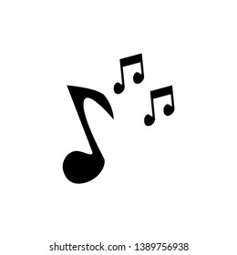 Musical note icon vector in flat style design
