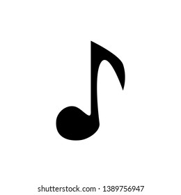Musical note icon vector in flat design
