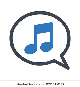 Musical note icon. Vector and glyph