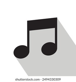 musical note icon, vector illustration