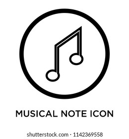 Musical note icon vector isolated on white background for your web and mobile app design, Musical note logo concept