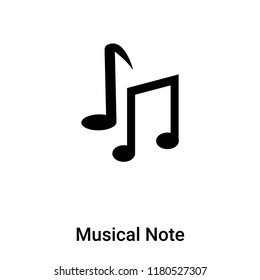 Musical Note icon vector isolated on white background, logo concept of Musical Note sign on transparent background, filled black symbol