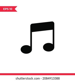 Musical note icon vector. Melody sign