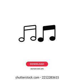 Vector de icono de nota musical. Signo de melodía