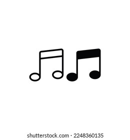 Vector de icono de nota musical. Signo de melodía